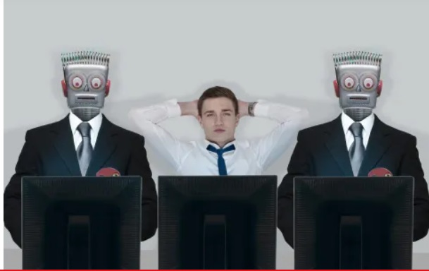 AI robot representing worker rebellion concept